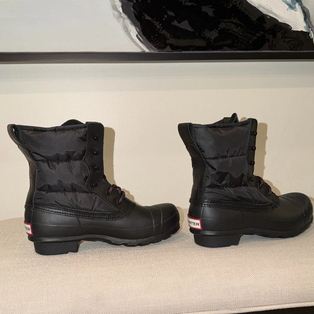 Hunter Original Insulated Lace-Up Snow Boots – Black – Never Worn Size 7 - Picture 7 of 9